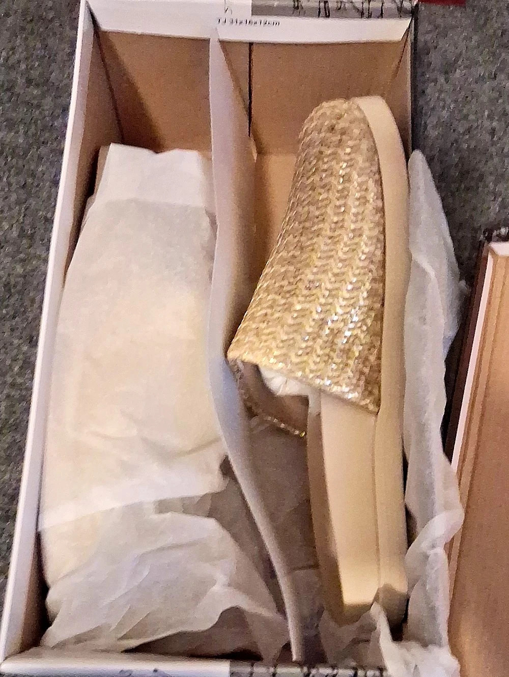 Kensie Paislee Clog Woven Slide Sandals Gold & Beige US 7.5M